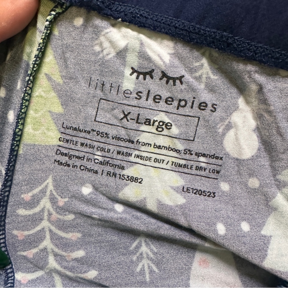 Little Sleepies Merry and Bright Christmas Tree Bamboo Pajama Set XL - Picture 8 of 9